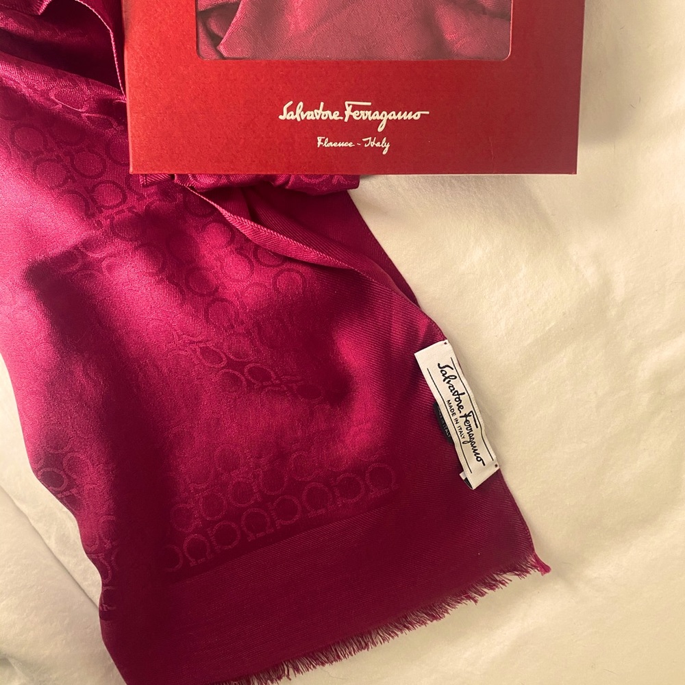 Salvador Ferragamo Silk/Wool Scarf New In Box